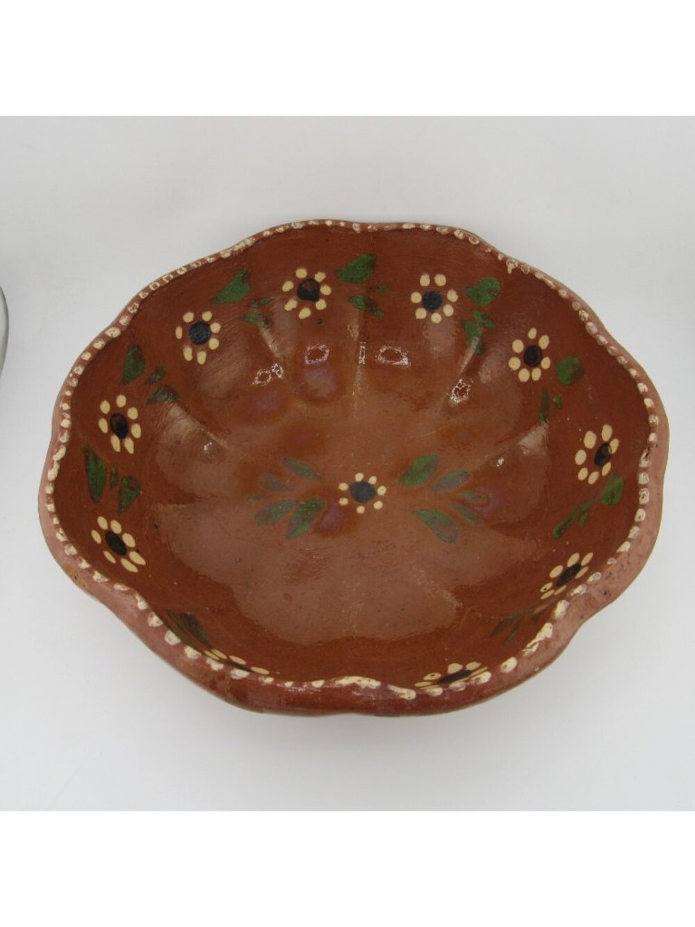 Vintage REDWARE MEXICAN POTTERY BOWL Red Clay Soup Salad Vintage Tall Handmade